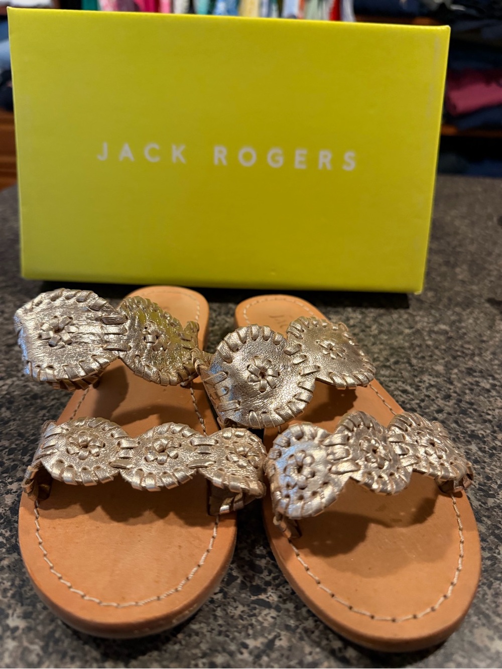 Jack rogers girls Lauren sandals gold